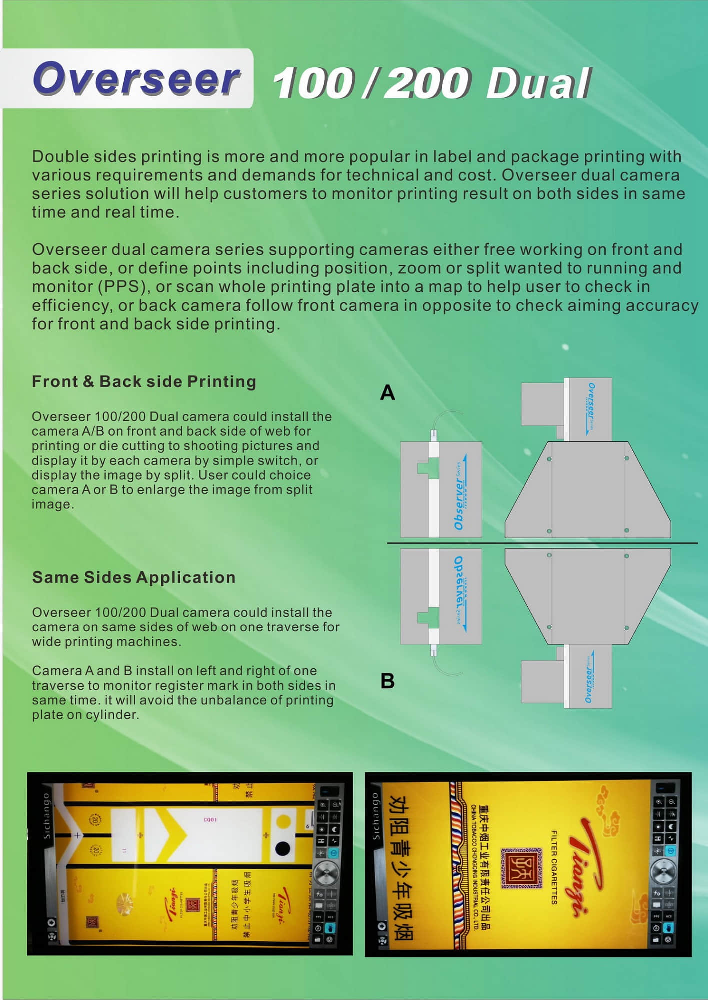 Cámara de gran tamaño con vista panorámica Inspección de banda por video Impresión flexográfica UV Cámara de gran tamaño con vista panorámica Inspección de banda por video Impresión flexográfica UV